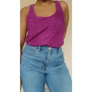 Fuchsia/Magenta lace tank top